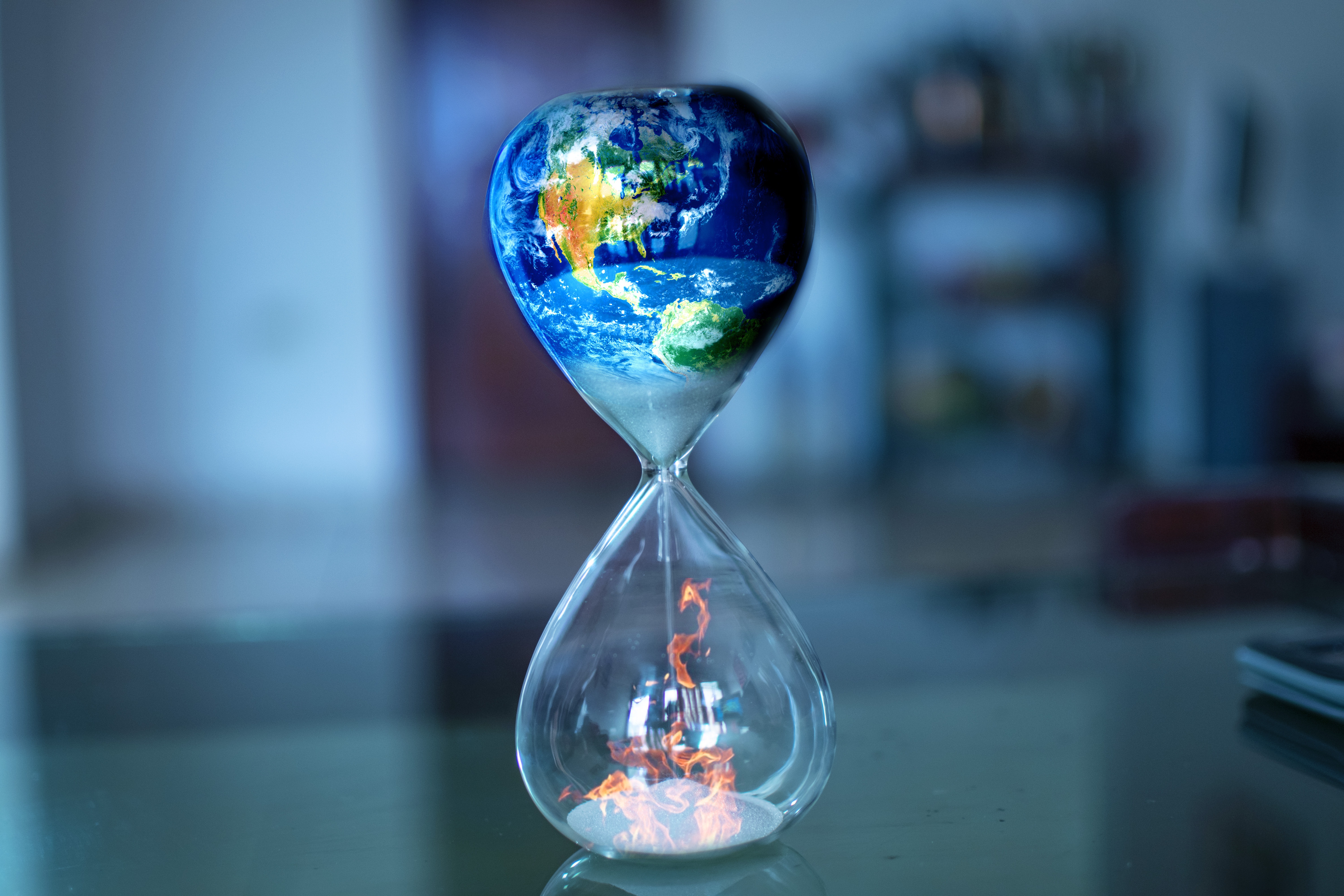 Close-up of an hourglass representing the importance of time